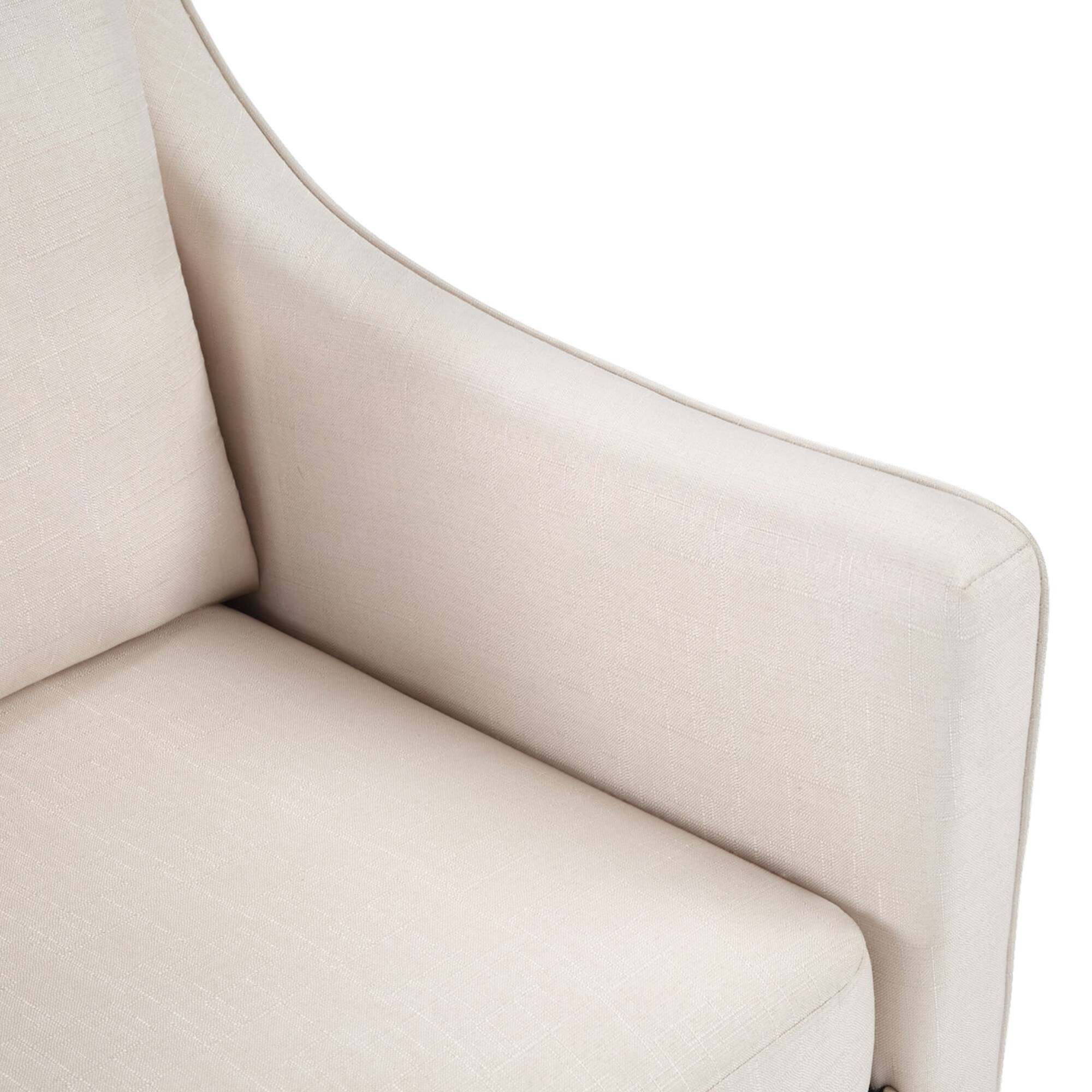 Alt View 1. Bestier - Swivel Accent Square Chair with Thick Padded Backrest Cushion, Lounge Reading Chair for Living Room Bedroom - Beige.