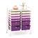 Front. Costway - Costway 12-Drawer Rolling Storage Cart Organizer Cart with 2 Sizes Plastic Drawers - Purple.