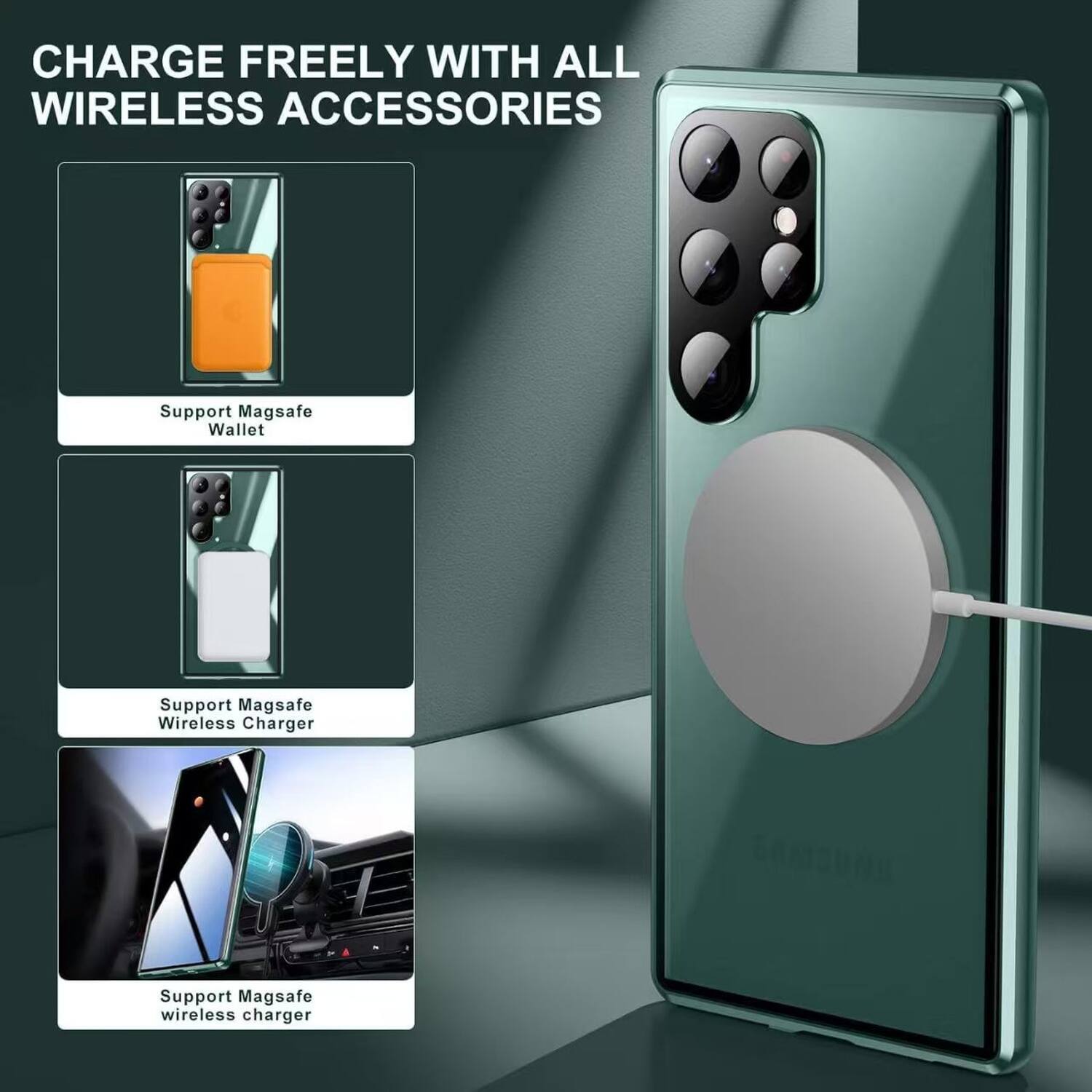 CHARGE FREELY WITH ALL WIRELESS ACCESSORIES

- Support MagSafe Wallet
- Support MagSafe Wireless Charger
- Support MagSafe wireless charger