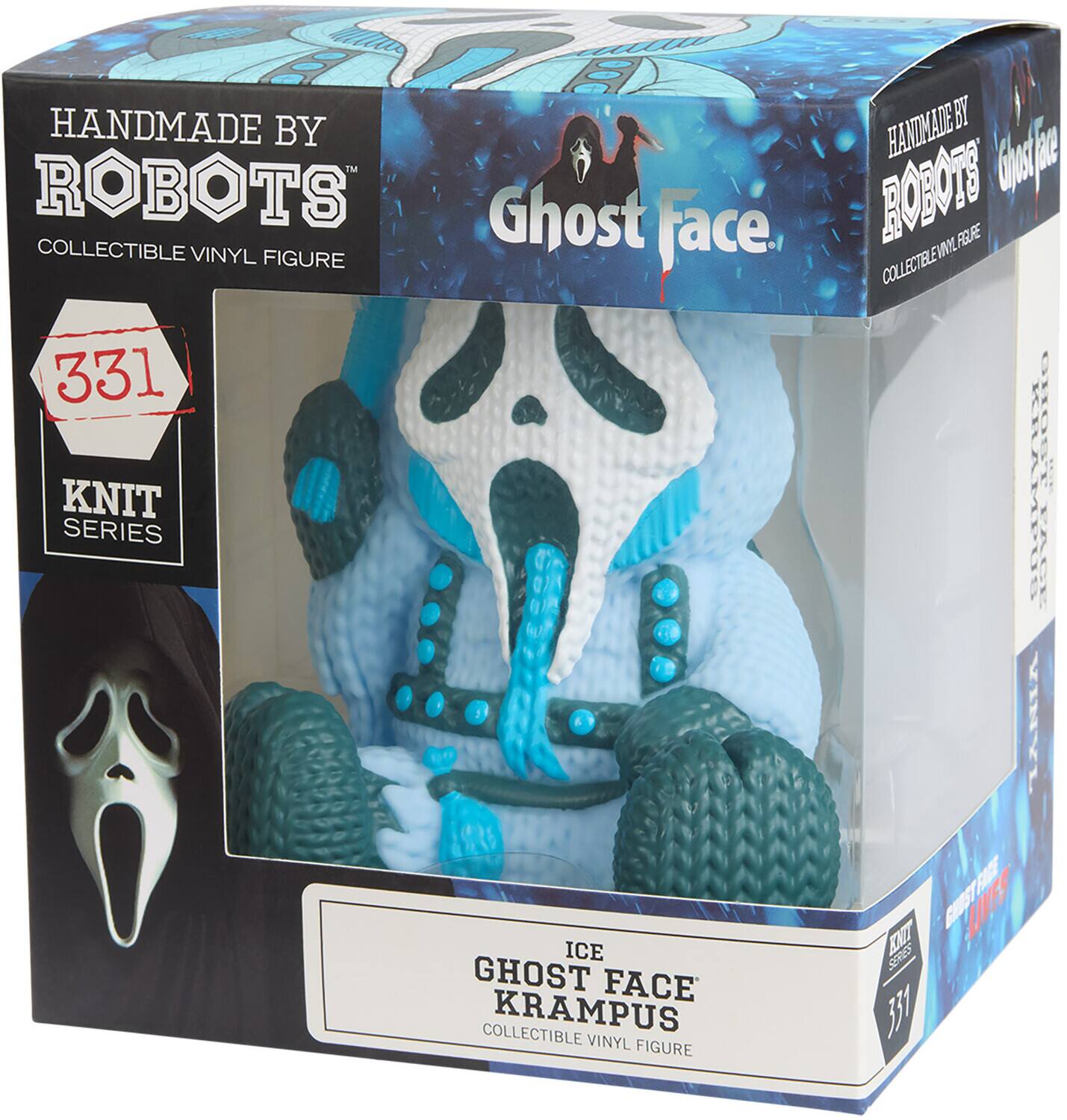 HANDMADE BY ROBOTS  
COLLECTIBLE VINYL FIGURE  

Ghost Face  

331  
KNIT SERIES  

ICE GHOST FACE KRAMPUS  
COLLECTIBLE VINYL FIGURE