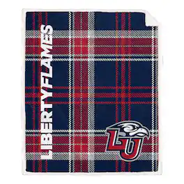 Pegasus - Liberty Flames 50" x 60" Playmaker Plaid Ultra Cozy Sherpa Throw - Multicolor