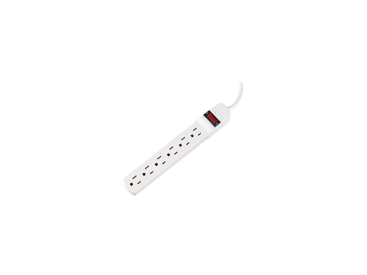 Alt View 2. Innovera - Innovera Six-Outlet Power Strip, 6-Foot Cord, 1-15/16 x 10-3/16 x 1-3/16, Ivory - Ivory.