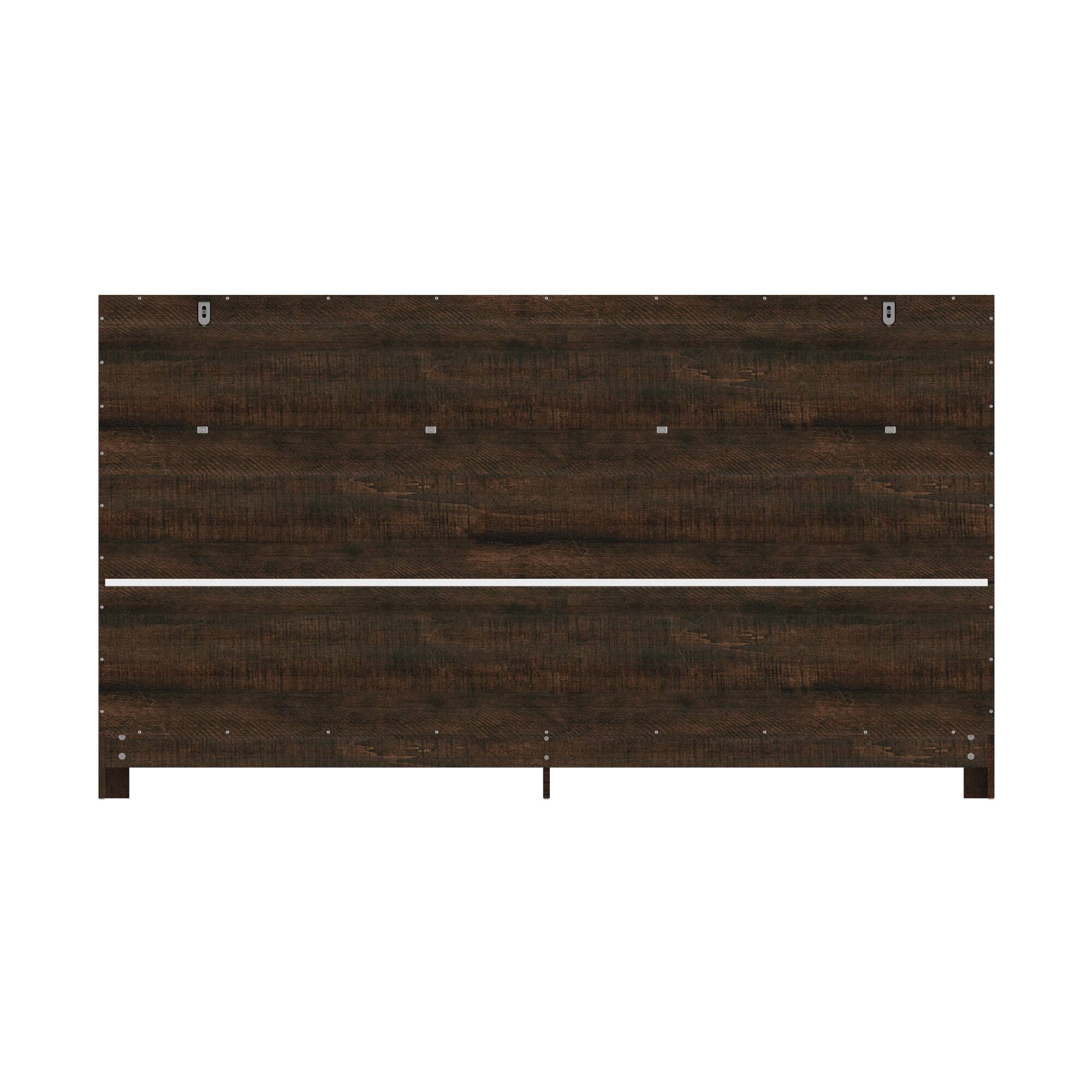 Back. Famapy - Famapy Horizontal Dresser - Minimalist Modern 9-Drawers Cabinet for Home Storage - Brown.