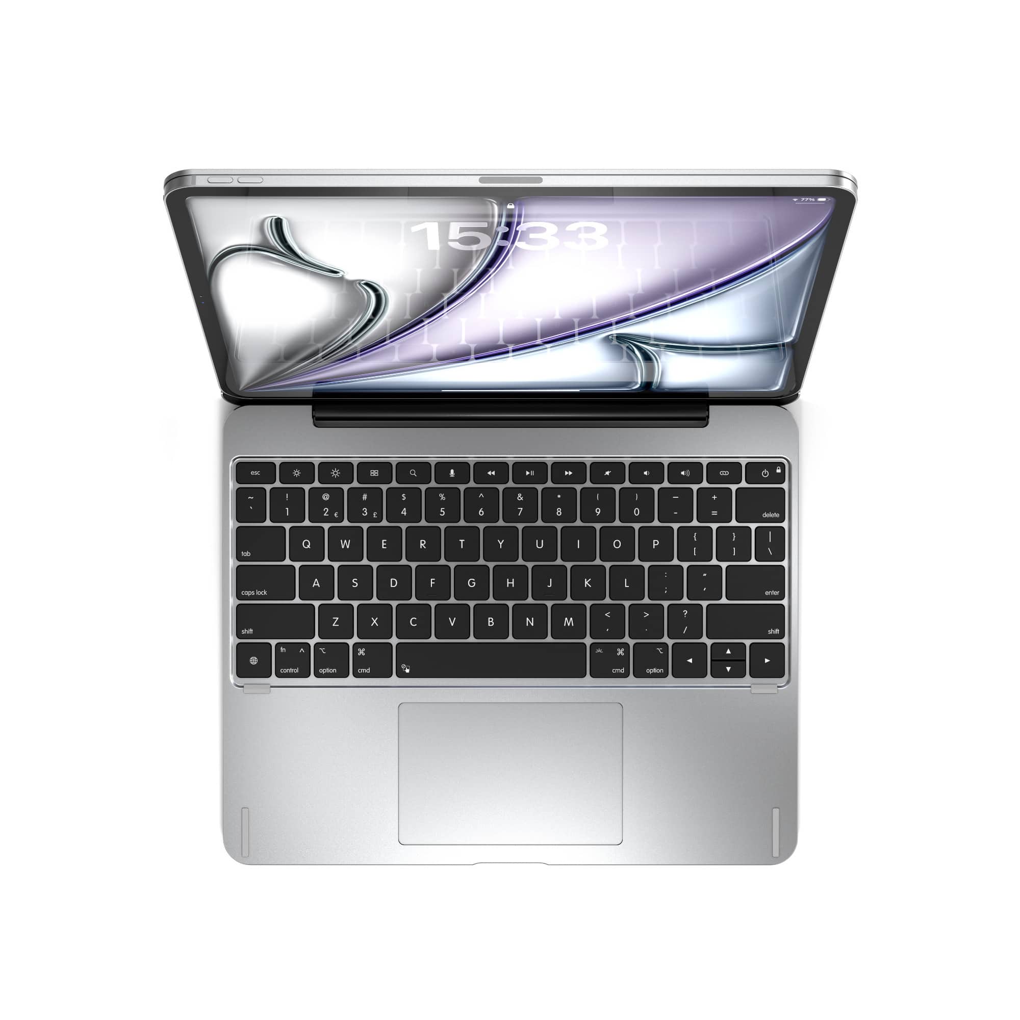 Brydge - MAX 13.0 Keyboard for 13in iPad Air and 12.9in iPad Pro (Carbon Gray) - Silver