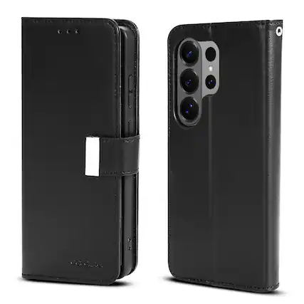 Front. BASELINE - baseline Wallet Folio Case for Samsung Galaxy S26 Ultra - Black - Black.