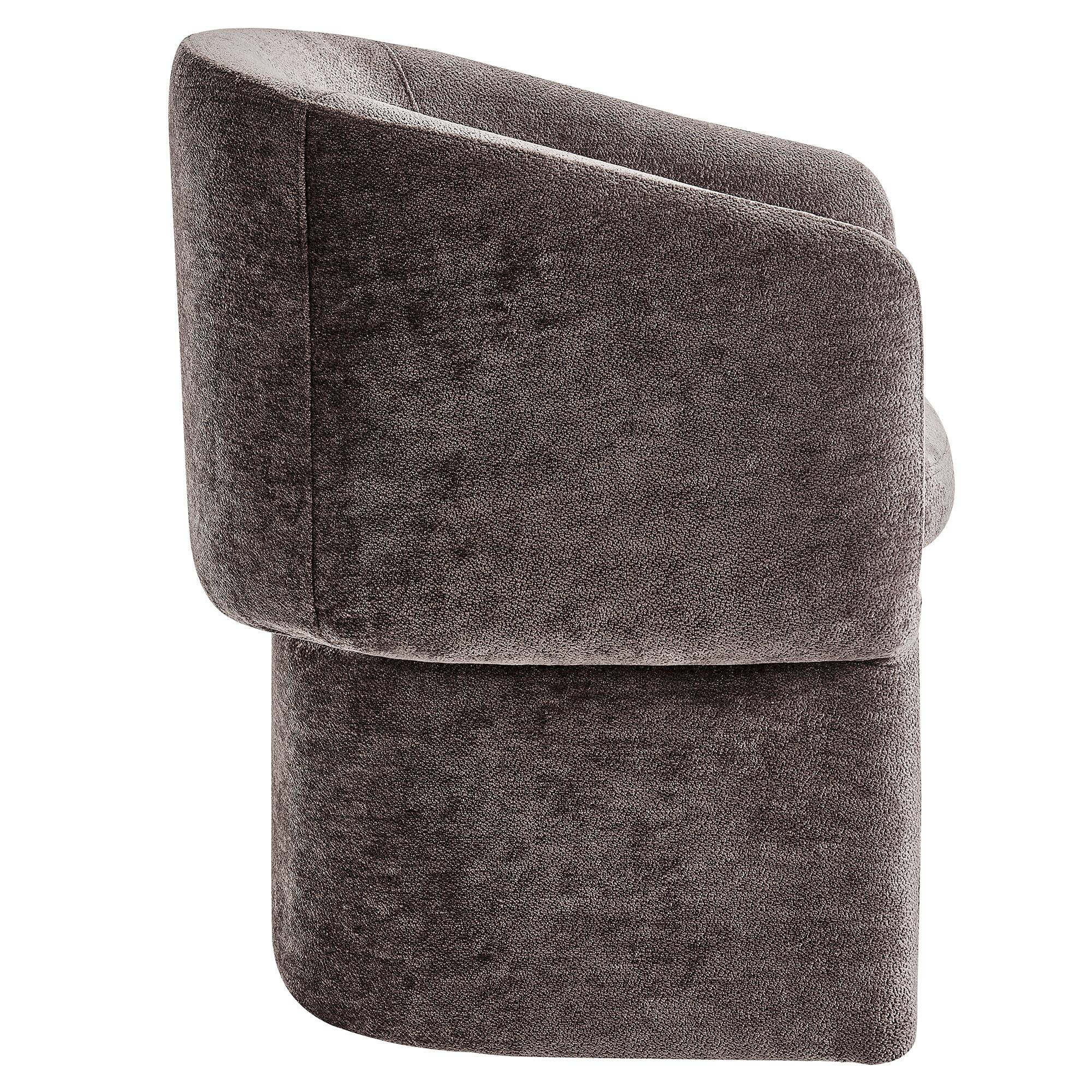 Back. Modway - Verity Barrel Back Chenille Dining Armchair by Modway - Brown.