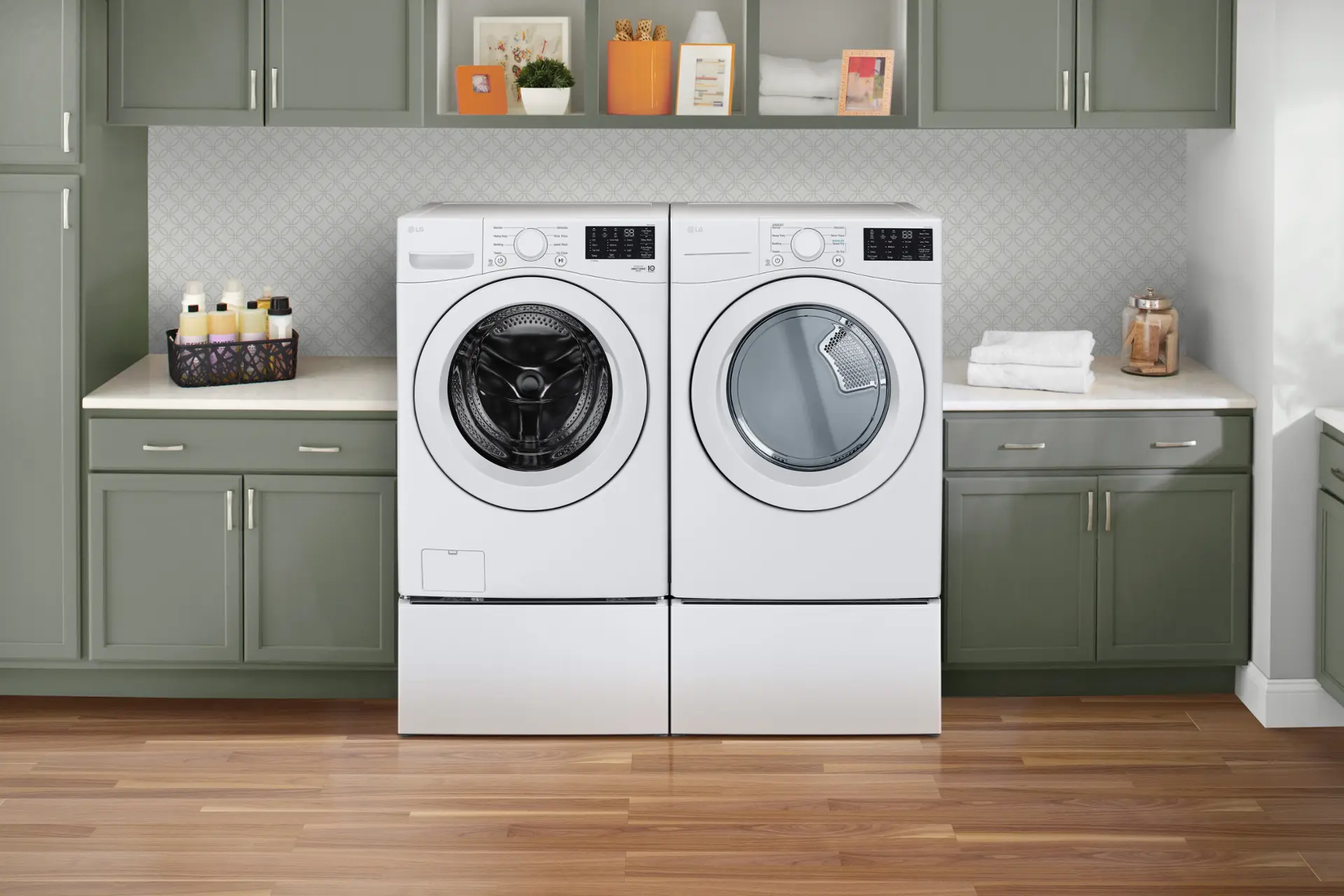 LG 7.4 Cu. Ft. Stackable Gas Dryer with Wrinkle Care White DLG3471W ...