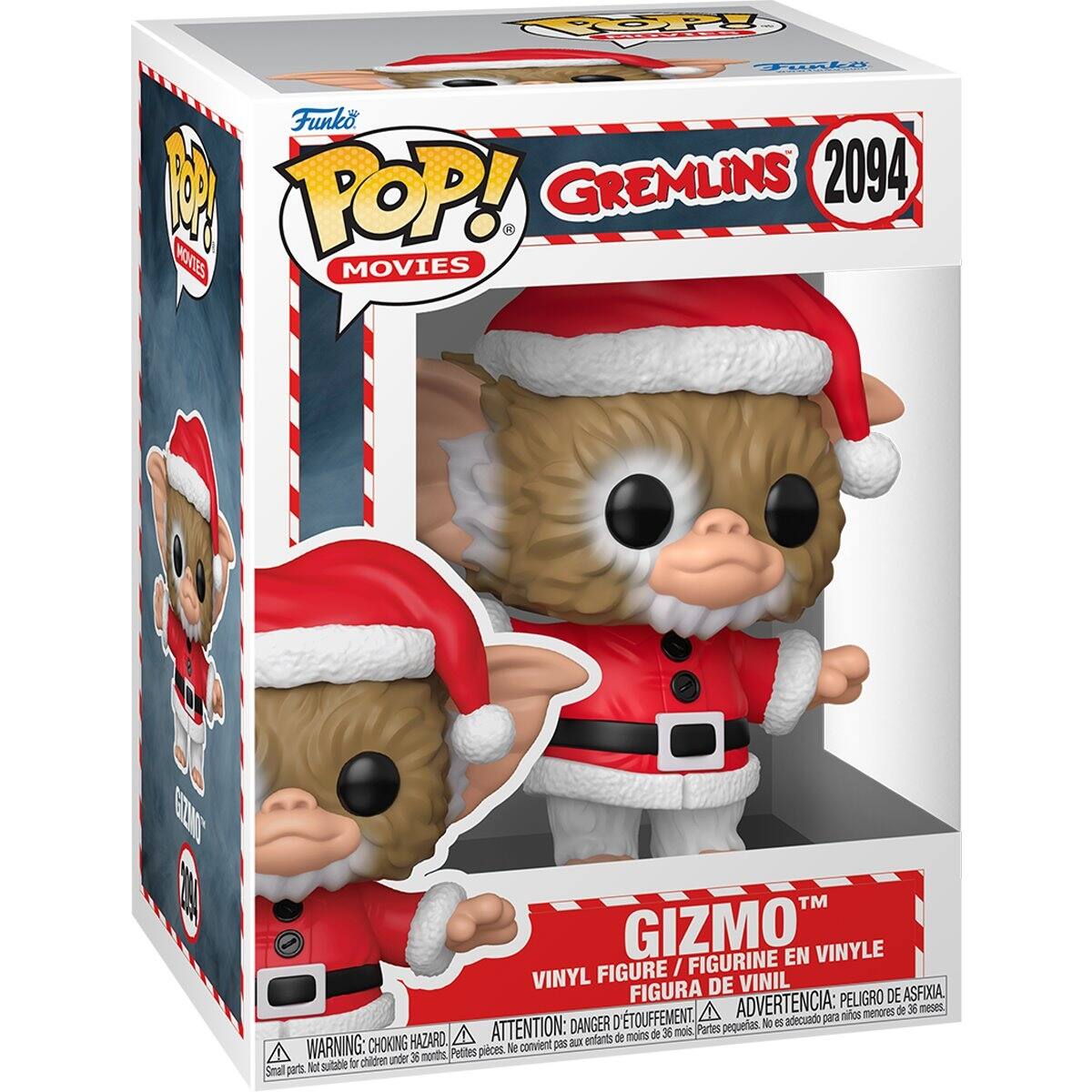 Funko POP! MOVIES  
GREMLINS 2094  
GIZMO  
VINYL FIGURE / FIGURINE EN VINYLE / FIGURA DE VINIL  
WARNING: CHOKING HAZARD, Small parts. Not suitable for children under 36 months.  
ATTENTION: DANGER D'ÉTOUFFEMENT, Petites pièces. Ne convient pas aux enfants de moins de 36 mois.  
ADVERTENCIA: PEORIGO DE ASFIXIA. Piezas pequeñas. No es adecuado para niños menores de 36 meses.