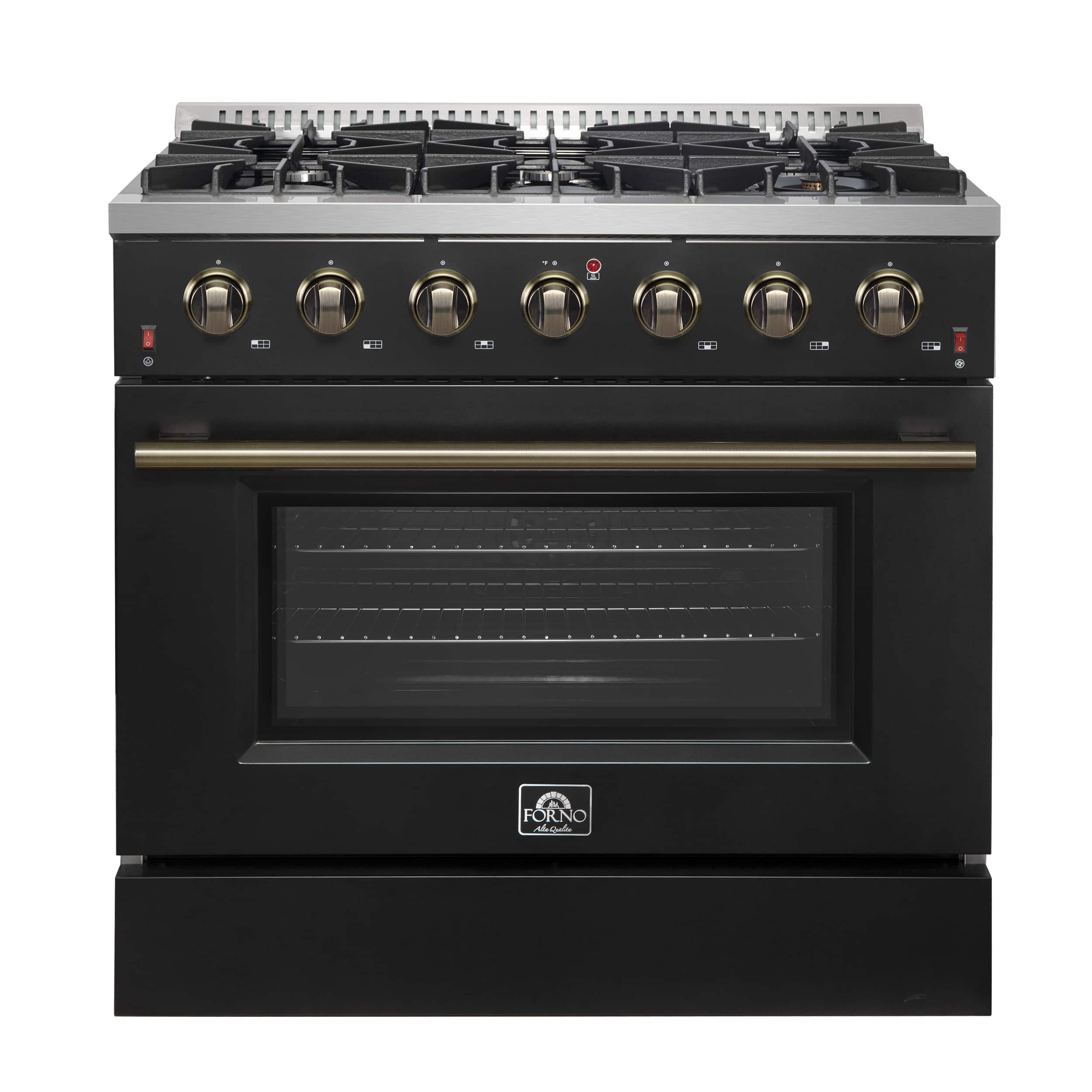 Forno Appliances - Galiano 5.36 Cu. Ft. Freestanding Gas Range with Convection Oven - Black - Front_Zoom