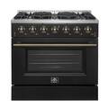 Forno Appliances - 36 in. Wide 6 Burner Galiano 5.36 Cu. Ft. Freestanding Gas Range with Convection Oven - Black