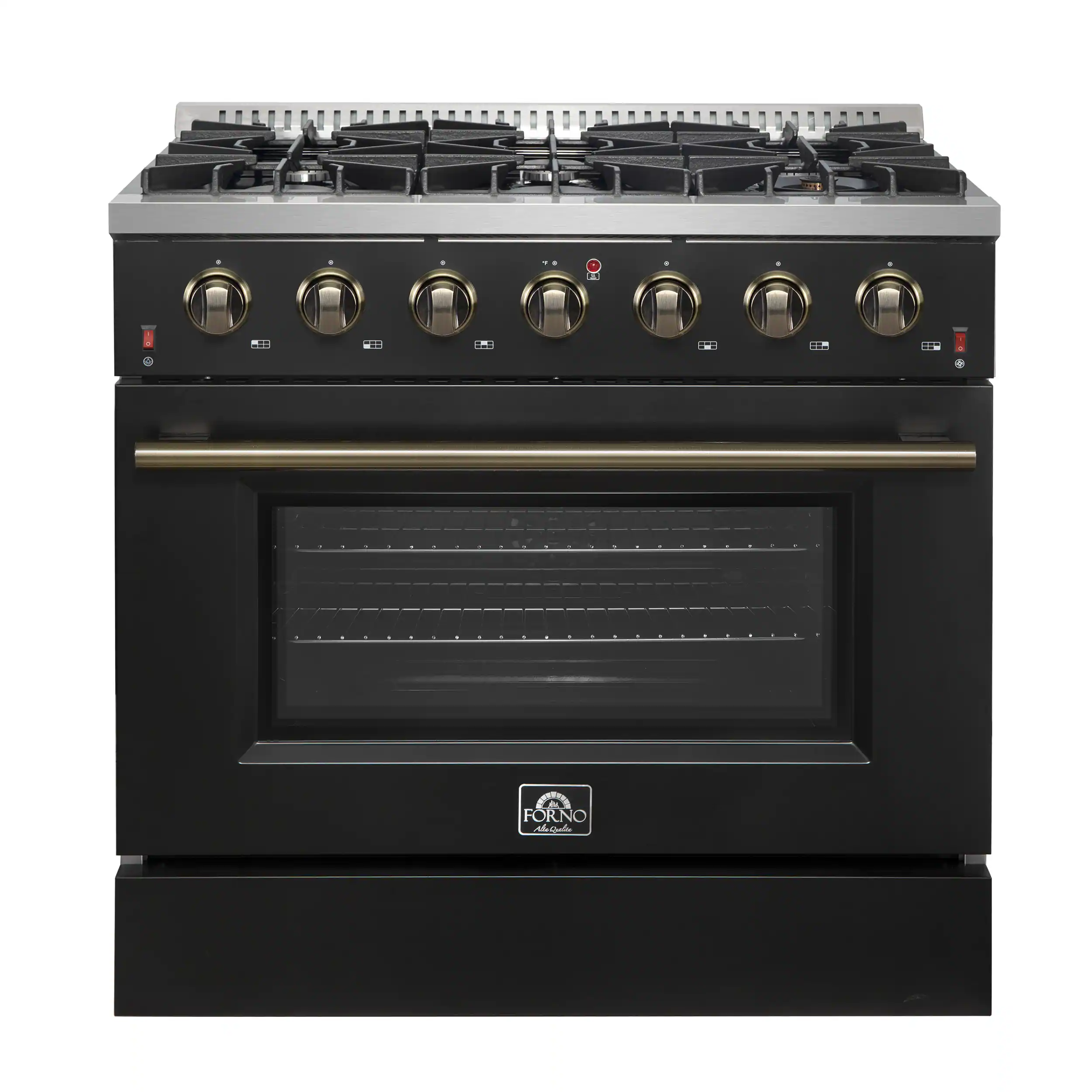 Forno Appliances - Galiano 5.36 Cu. Ft. Freestanding Gas Range with Convection Oven - Black