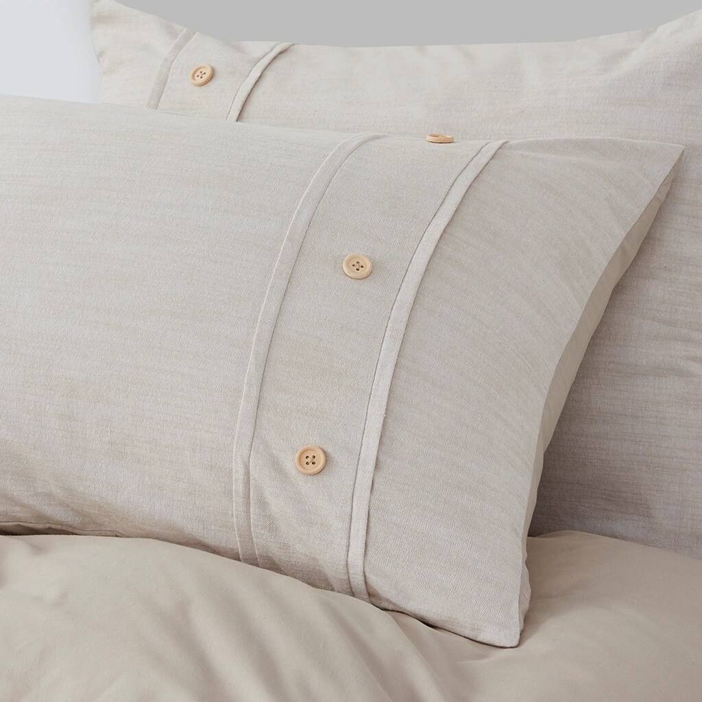 Alt View 2. Gracie Mills - Gracie Mills Jennings Modern Farmhouse Organic Cotton Duvet Cover Set - Natural.