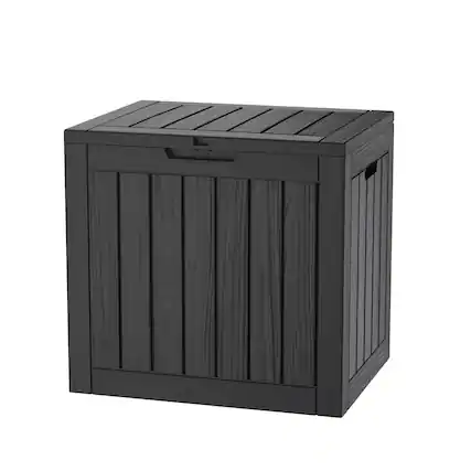 Front. Chic Crate - 17.09'' W 30 Gallons Water Resistant Resin Lockable Deck Box - Black.