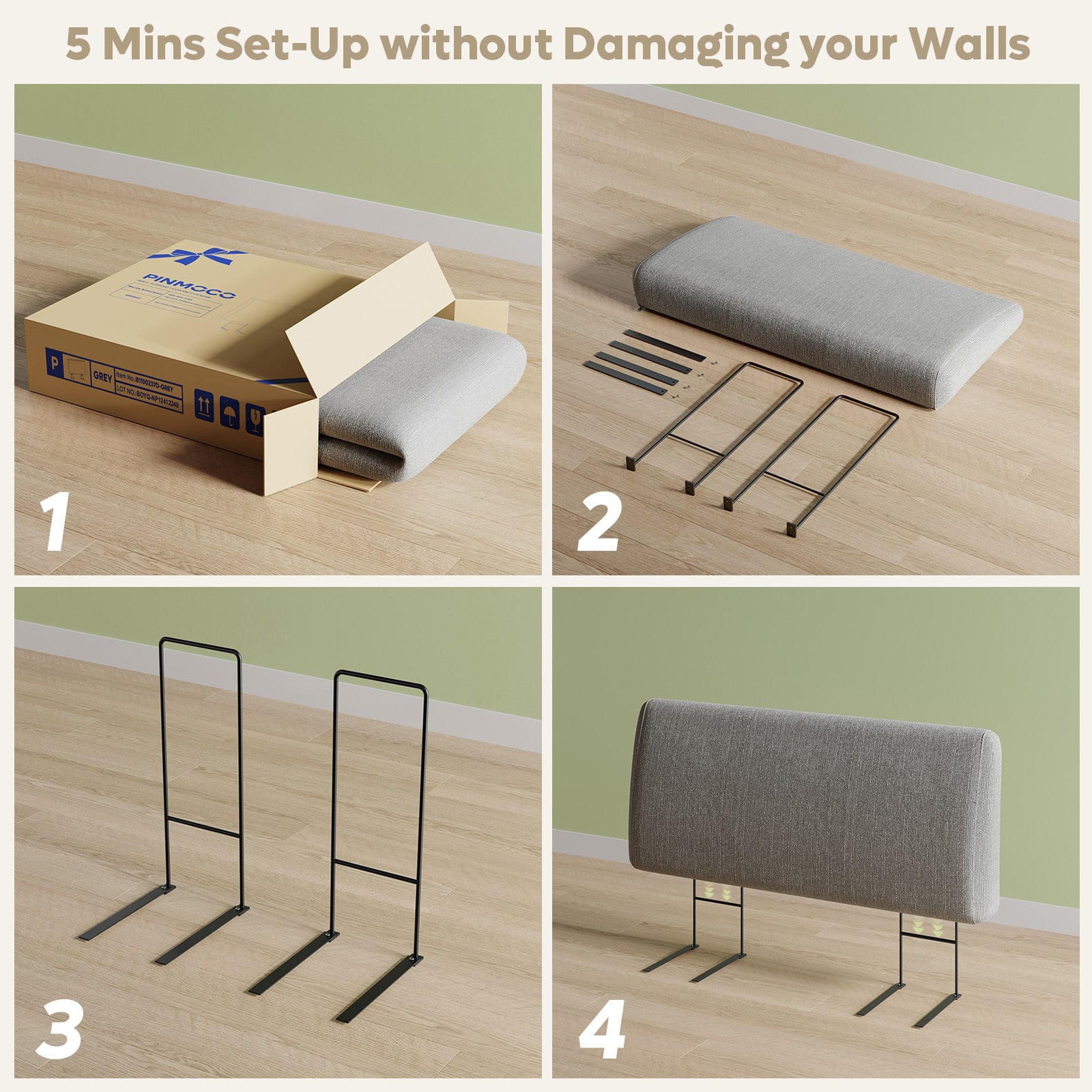 5 Mins Set-Up without Damaging your Walls AC | PINMOCO P GRE7 I - P - - - MUR - - 1 2 3 4