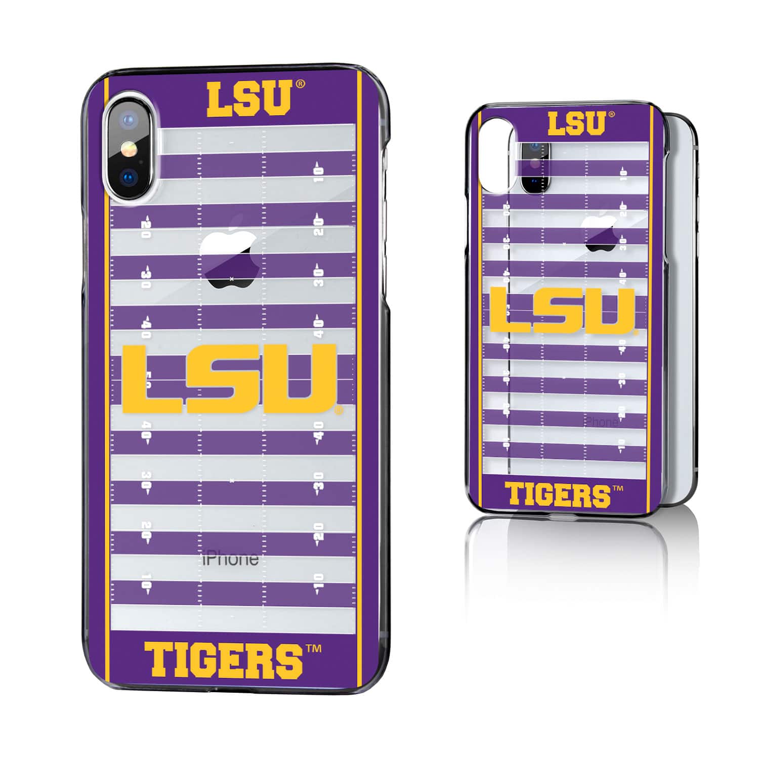 Keyscaper - NCAA - LSU Tigers iPhone Clear Football Field Design Case - 16 - Multicolor