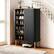 Front. Tiramisubest - 31.5" 6-Tier Shoe Storage Cabinet with Sliding Door & Adjustable Shelves,Mid-Century Freestanding Shoe Storage Organizer - Black.