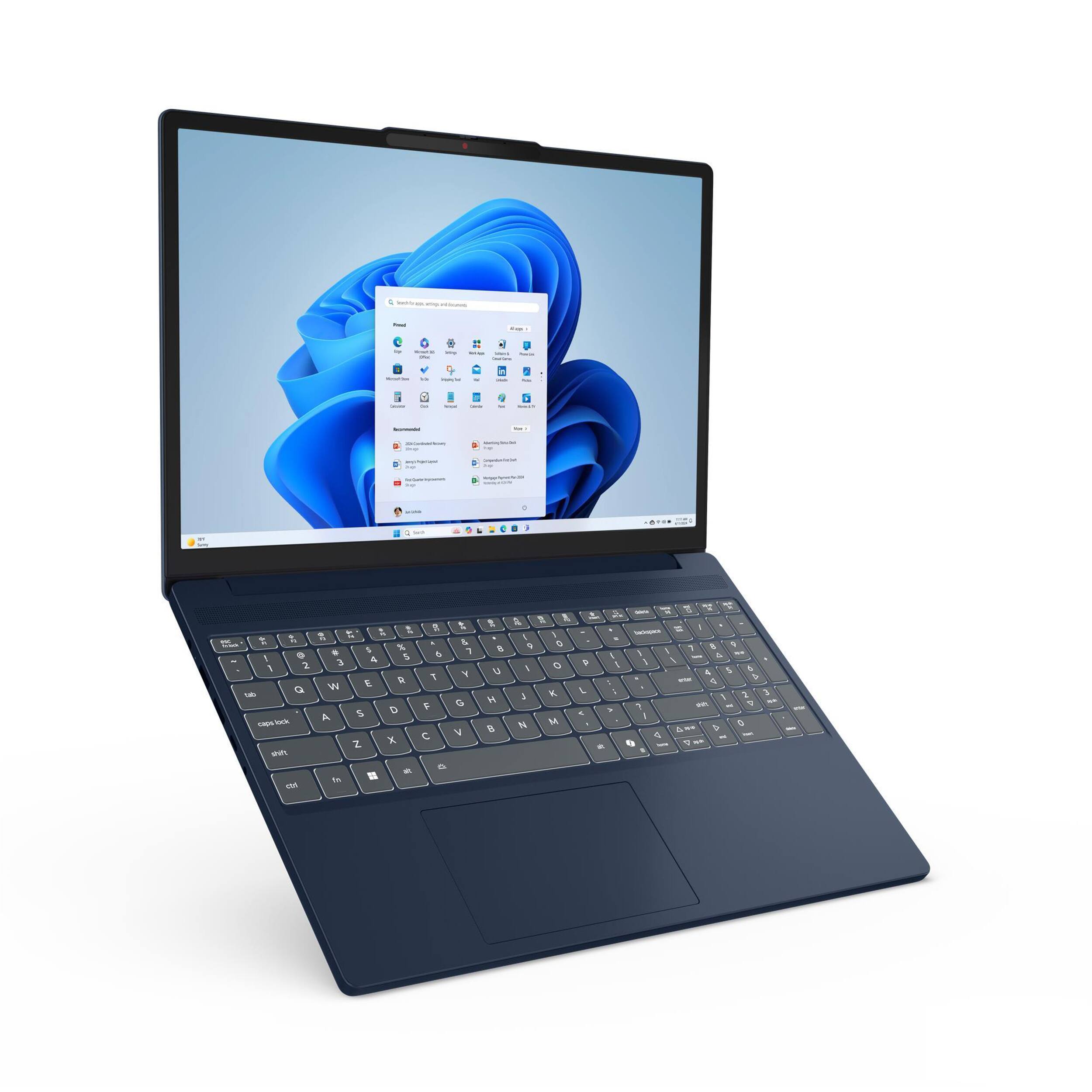 Alt View 4. Lenovo - Lenovo IdeaPad Slim 3 15.3" WUXGA Touch Laptop,Intel Core 5 210H,16GB RAM,1TB SSD+1TB Dock Set,Win 11 Pro,Backlit,Blue - Blue.
