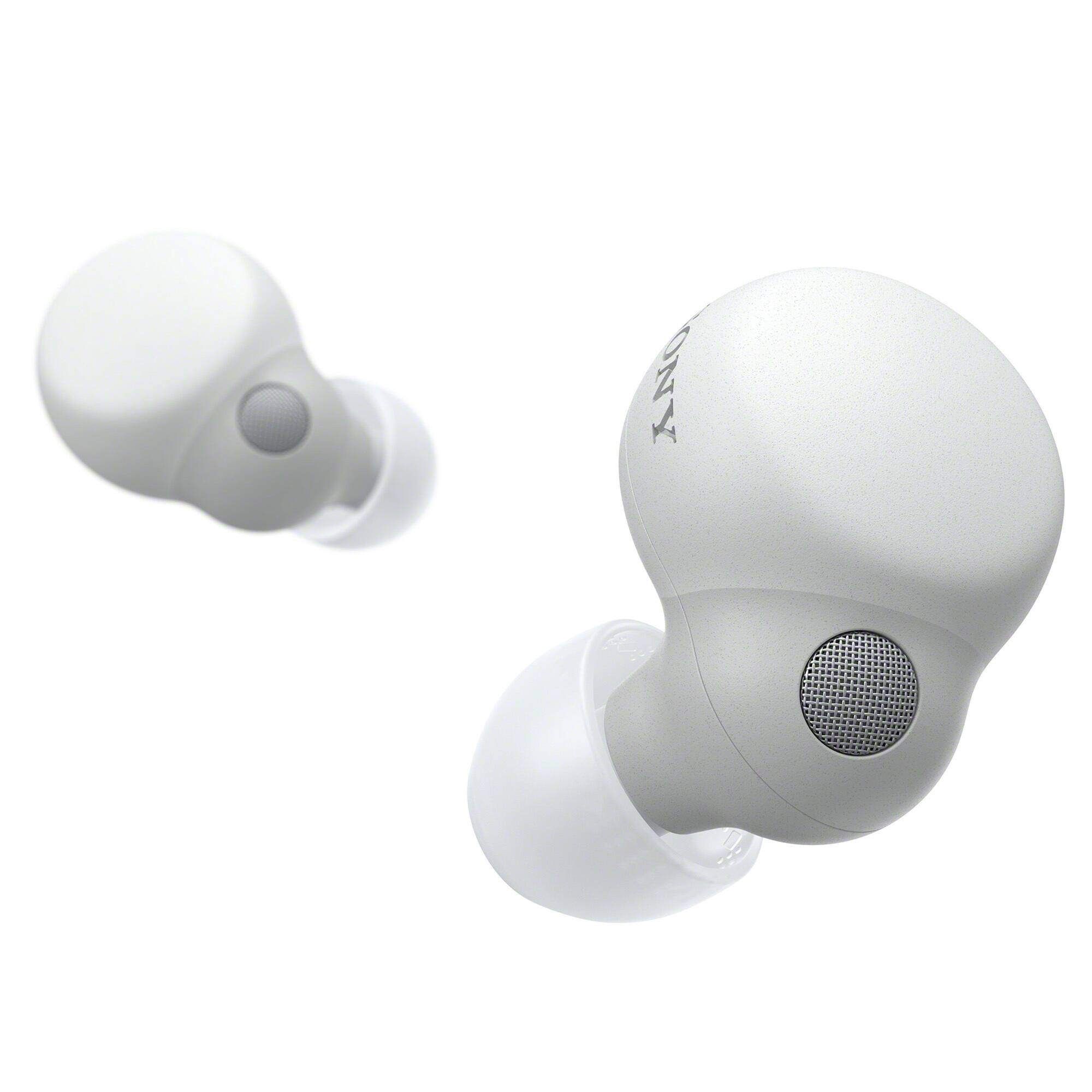 Angle. Sony - Sony LinkBuds S Truly Wireless Noise Canceling Earbud Headphones (White) Bundle - White.