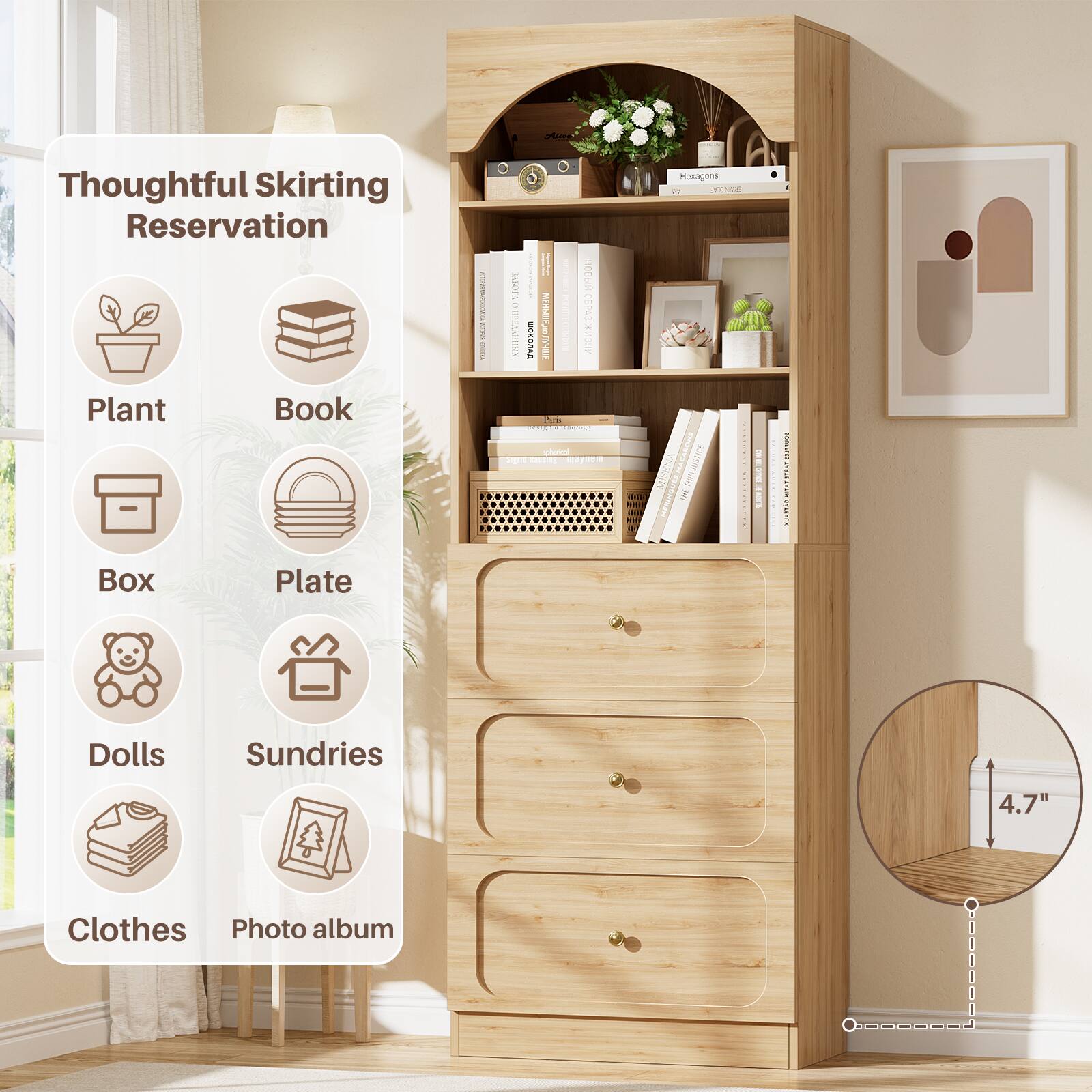 Thoughtful Skirting Reservation

- Plant
- Book
- Box
- Plate
- Dolls
- Sundries
- Clothes
- Photo album

4.7"