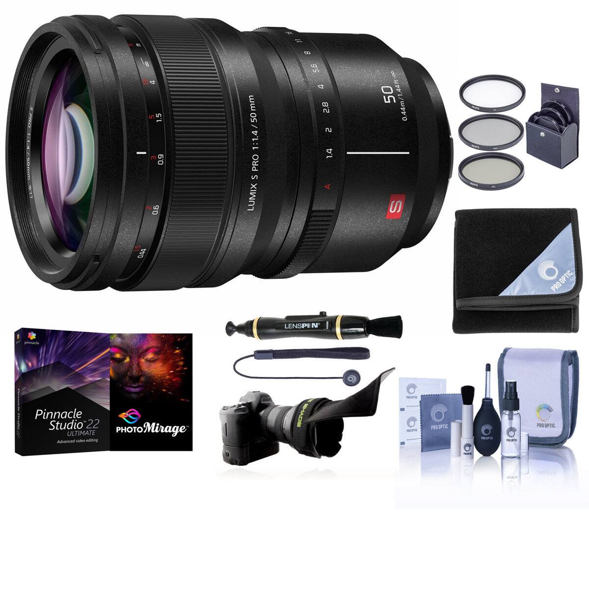 E 4 S 1.5 0.9 0.5 0.44  
mm 1:1.4/50mm 50 / 1:1.4 S PRO LUMIX  
11  
8 5.6 4 2.8 2 1.4  
50 0.44m/1.44ft S  
4 PRO OPTIC  
LENSPEN  
PRIPTS  
Pinnacle Studio 22 ULTIMATE PHOTOMirage Advanced video editing  
NEWS  
PROUPTIC  
5.6%  
PRO OPT