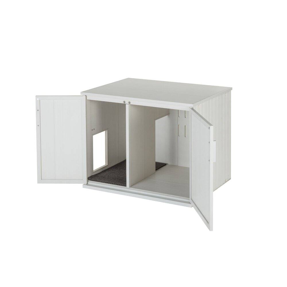 Back. New Age Pet - ECOFLEX Promax LitterLoo Litter Box Cover Table - Antique White.