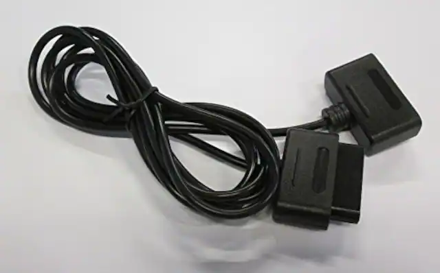 Front. Mars Devices - Super Nintendo SNES Controller Extension Cable 6 Feet By Mars Devices - Black.