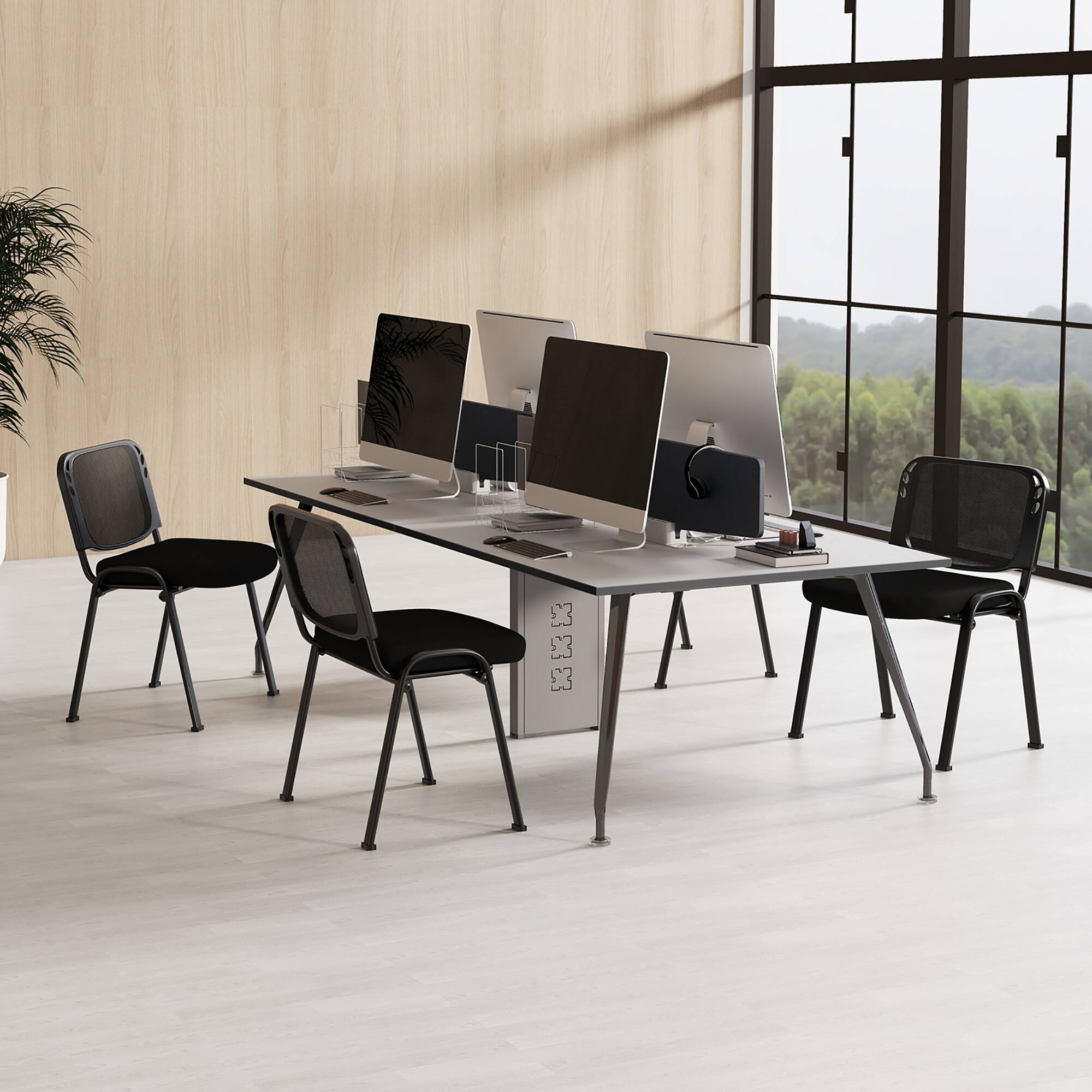 Alt View 1. Gymax - Gymax Set of 5 Conference Chair Mesh Back Office Waiting Room Guest Reception Black - Black.