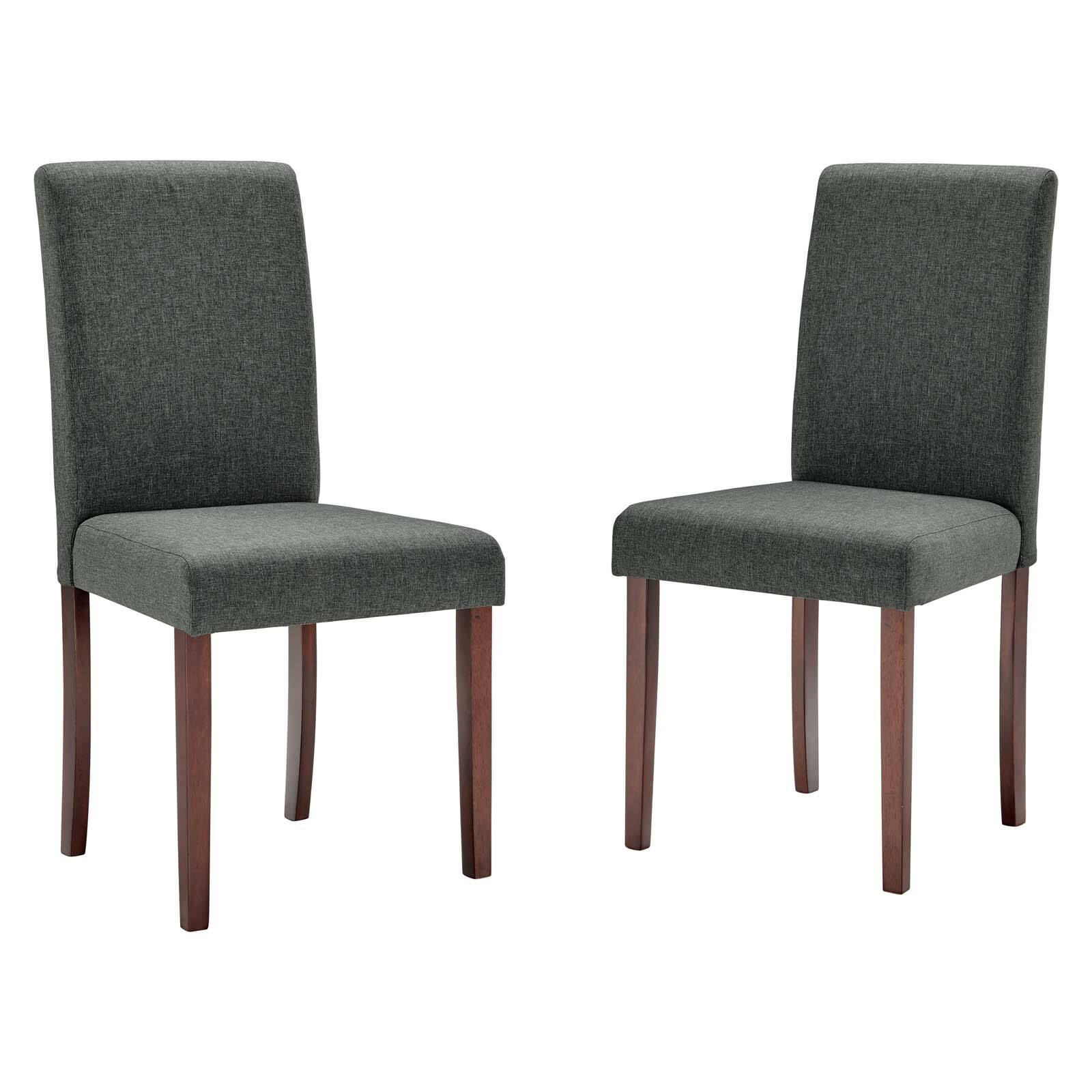 Angle. Modway - Prosper Upholstered Fabric Dining Side Chair Set of 2 by Modway - Gray.