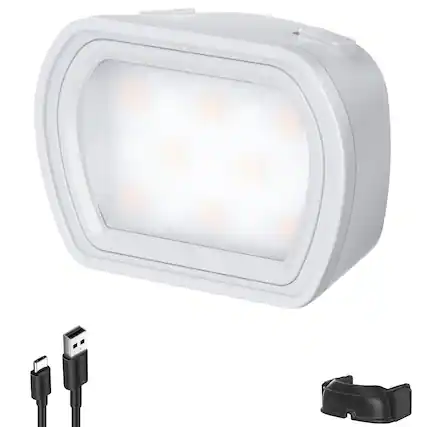 Front. Neewer - Basics Magnetic Auxiliary Light for DJI Pocket 3, 1.3W USB-C, Gray, M21.