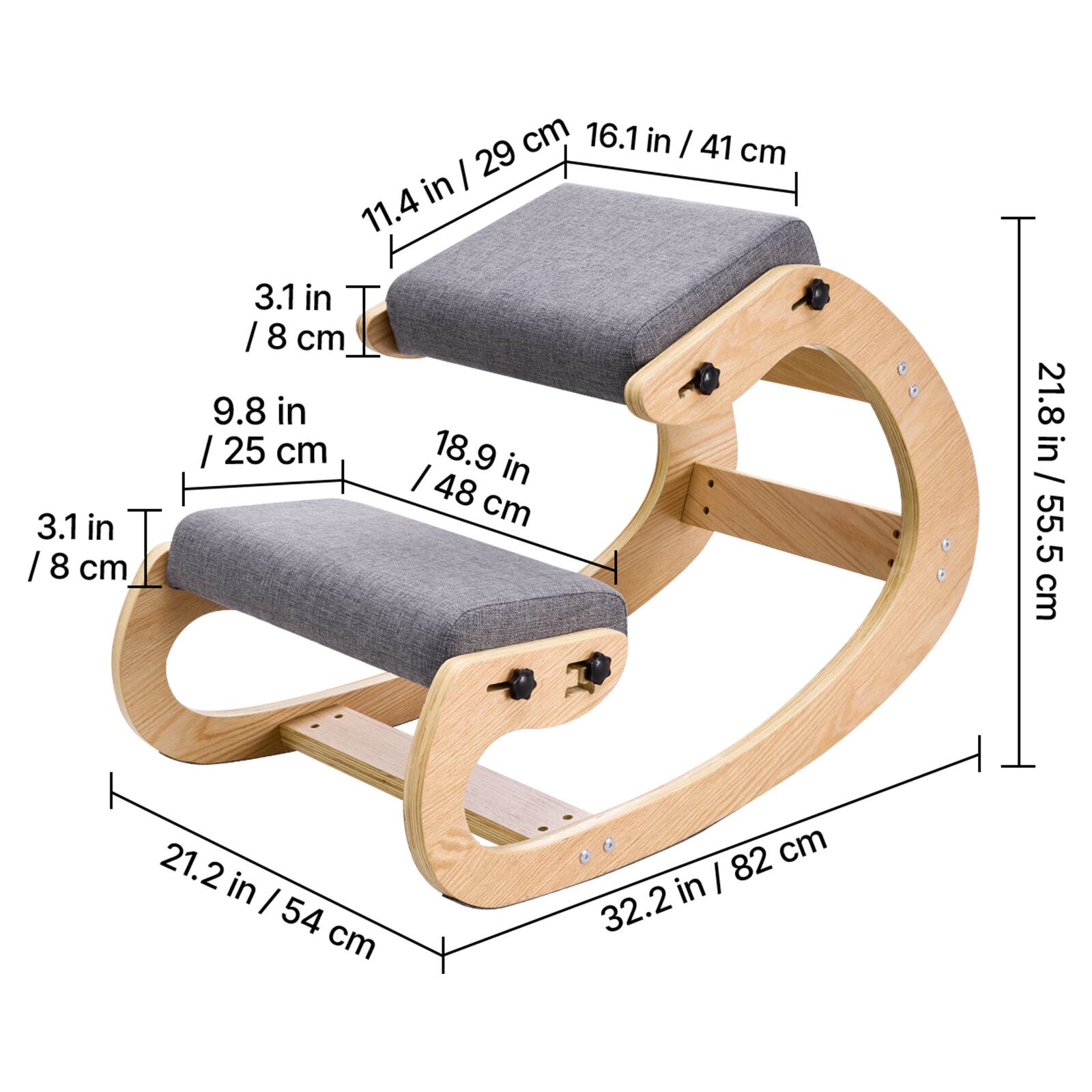 - 16.1 in / 41 cm
- 11.4 in / 29 cm
- 9.8 in / 25 cm
- 3.1 in / 8 cm
- 18.9 in / 48 cm
- 21.2 in / 54 cm
- 21.8 in / 55.5 cm
- 32.2 in / 82 cm