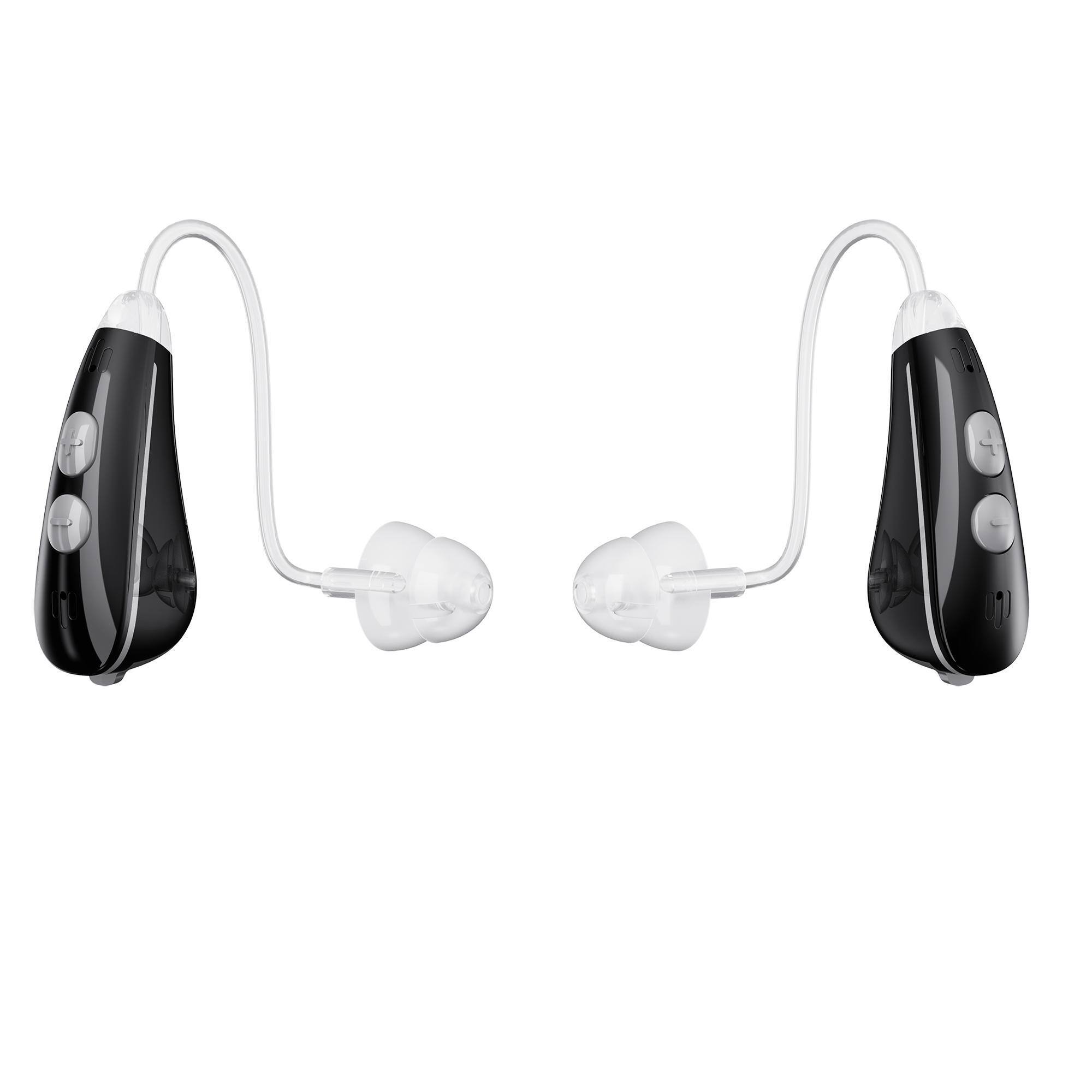 Angle. Ceretone - Nexus OTC Hearing Aids – Advanced Noise Reduction, 4 Preset Modes, Lightweight BTE Comfort, Long-Lasting Zinc-Air Power - Black.
