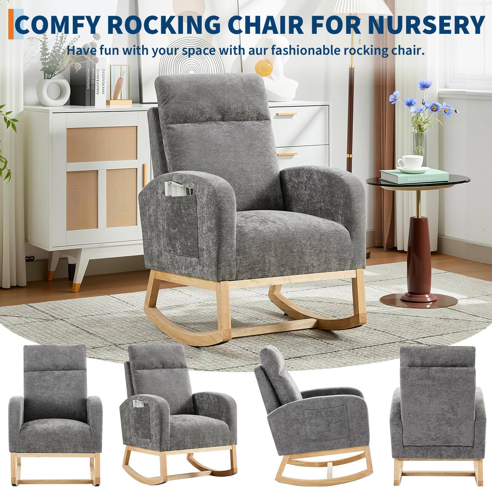 COMFY ROCKING CHAIR FOR NURSERY  
Have fun with your space with our fashionable rocking chair.