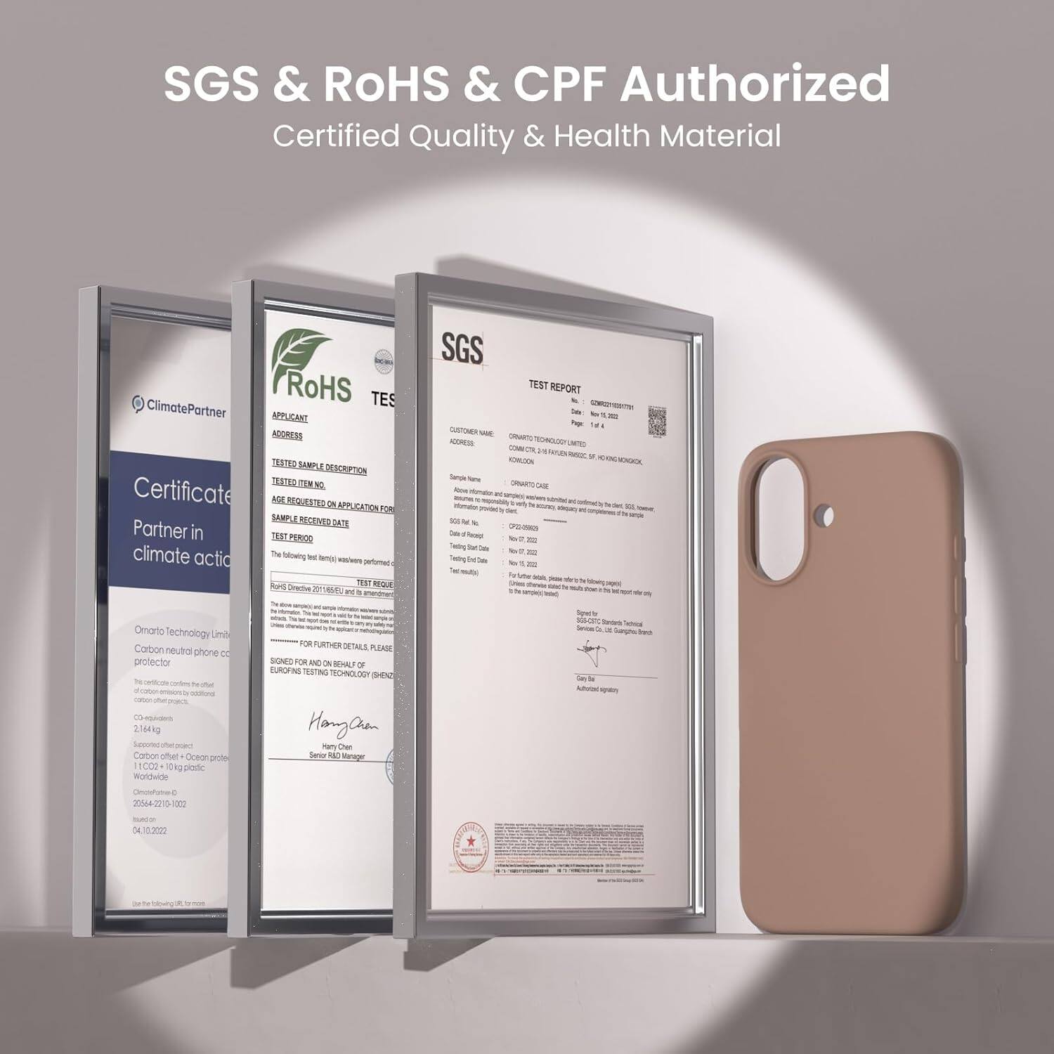 SGS & ROHS & CPF Authorized Certified Quality & Health Material

ClimatePartner Certificate Partner in climate action

RoHS TEST REPORT
APPLICANT ADDRESS DESTED SAMTL DSIPTON TPE TERNG AGE MERTER ON APLICATION Fe SANPLE RECEME NTE TEET PEROO ine Saowing - Sro -/ pertmat  TEAI L Cneriue   I . SGS TEST REPORT ia t - 1a UTMER - - TOR AOE LNTO SM M KOROON - Torpis - TA 1 - - - - T - - - - - - t - - - - - - Site i N - - - Omarto Technology Lmi Carbon neutral phone 0 profector T - - 2.064kg Scmotecote Conen ofer Oceor pento 1000  piode Woldwide L 3014.201  TOM FURTHER DETALE PLEARE SIONED FW - N REHALT OF EUROFNE ESTING SCHNGAOM SHEN Hana ey Ta Server * Yrage N-on Terdes - de - -rn - - - M - 102000
