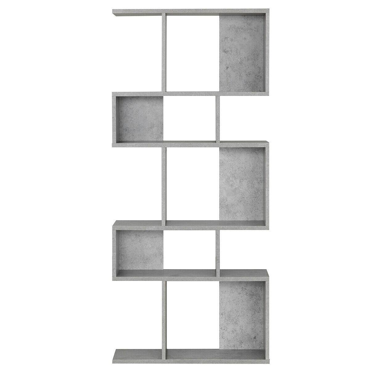Alt View 9. Gymax - Gymax 5 Cubes Ladder Shelf Freestanding Corner Bookshelf Display Rack Bookcase Gray - Gray.