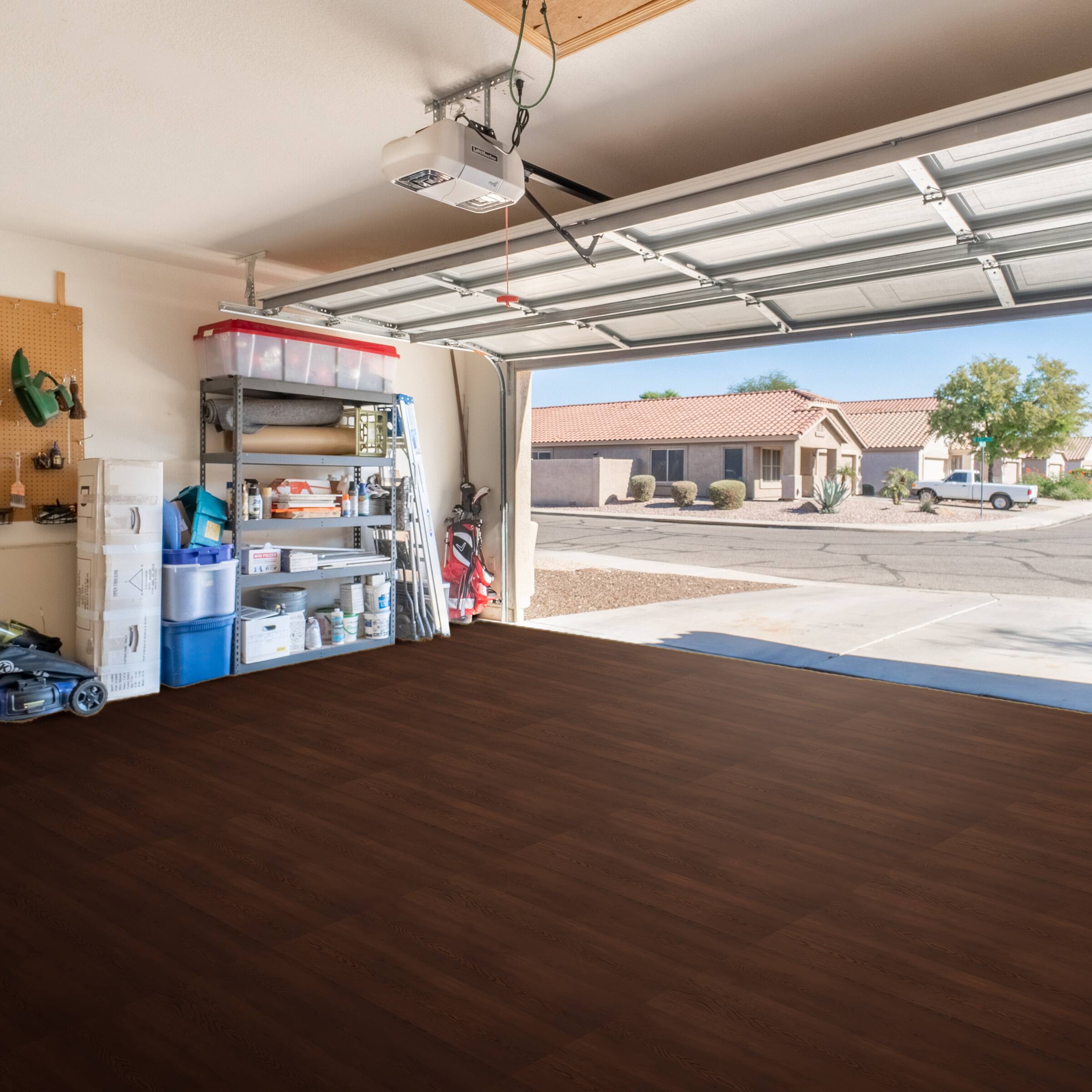 Alt View 2. Sorbus - Sorbus 144 Sq. Ft. Wood Grain Floor Tiles Foam Mat EVA Interlocking Mats Tile 3/8-Inch Thick Flooring Mats w/Borders - Mahogany.
