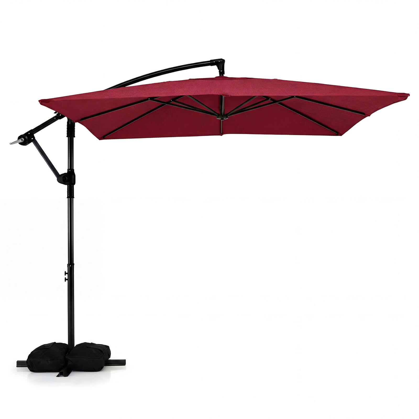 Costway - 8 x 8 FT Offset Cantilever Patio Umbrella,Square Hanging Outdoor Market Umbrella - Red price history on PriceWatchPro