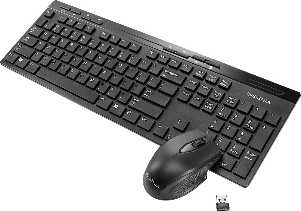 Insignia- Wireless Keyboard and Mouse - Black 600603207211