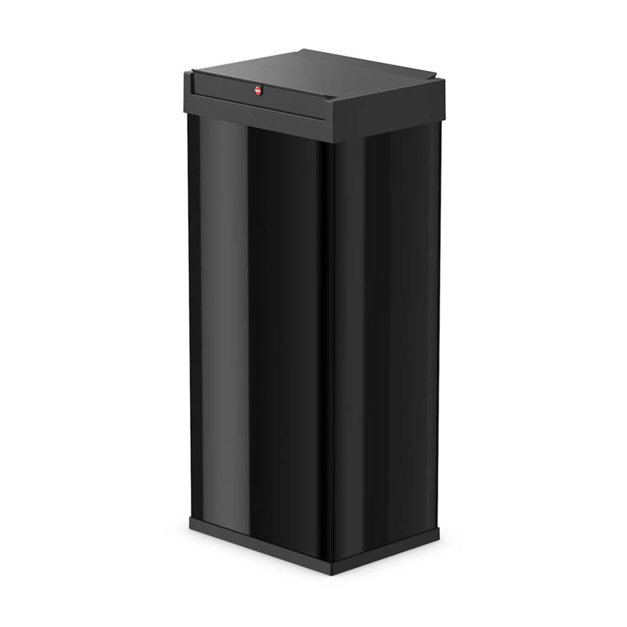 Front. Hailo - Hailo 52L 13.7 Gallon Steel Trash Can Self-Closing Lid Big-Box Swing XL, Black - Black.
