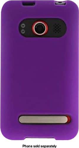 Front Standard. Fosmon - Silicone Case for Sprint HTC EVO 4G Mobile Phones - Purple.