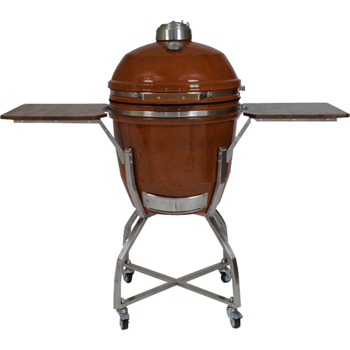 Hanover Ceramic Kamado Grill with Stainless Steel Cart and