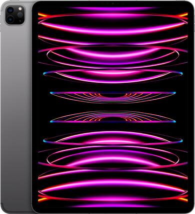 Front. Apple - 12.9-Inch iPad Pro with Wi-Fi + Cellular - 2TB - Space Gray.