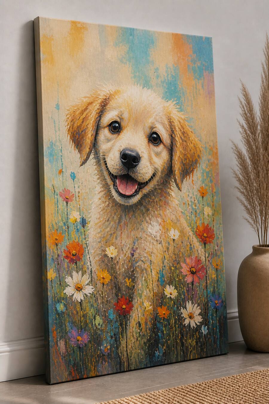 FC Design Large Ready to Hang 24x36" Puppy Art Painting Home Wall Décor ...