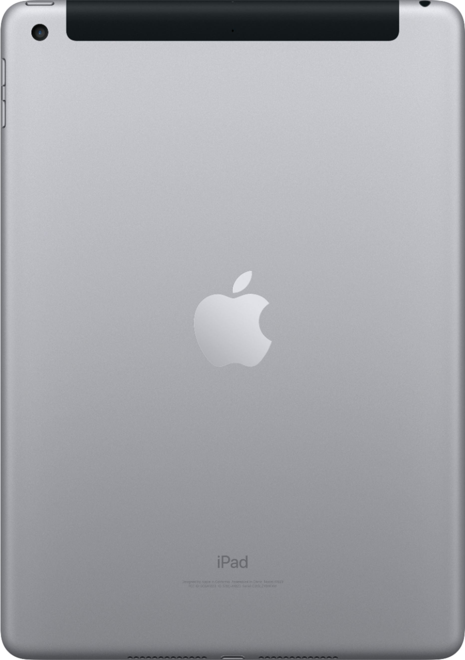 Back View: Apple - iPad 6th gen with Wi-Fi + Cellular - 32GB (Unlocked) - Space Gray