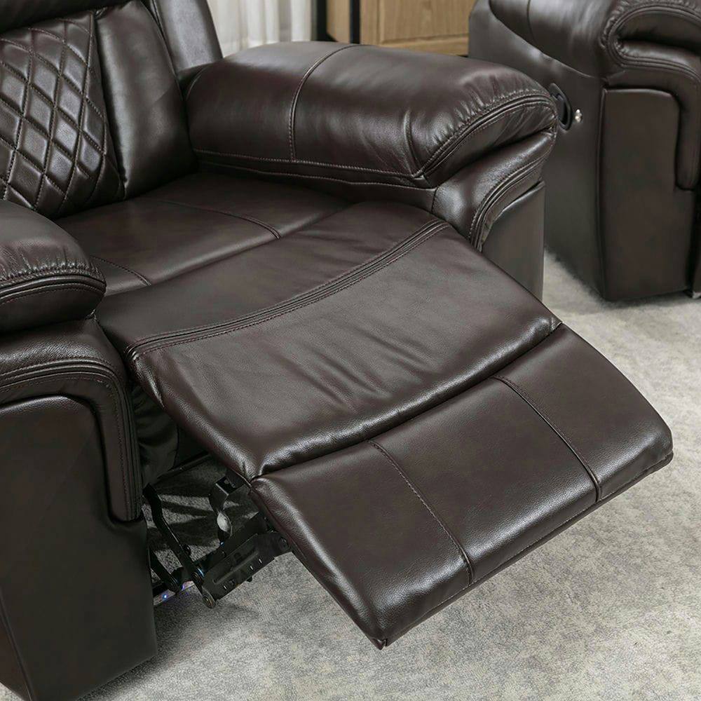 Alt View 2. Kadyn - Manual Home Theater Recliner Chair with LED Light Strip for Living Room Bedroom - Brown.
