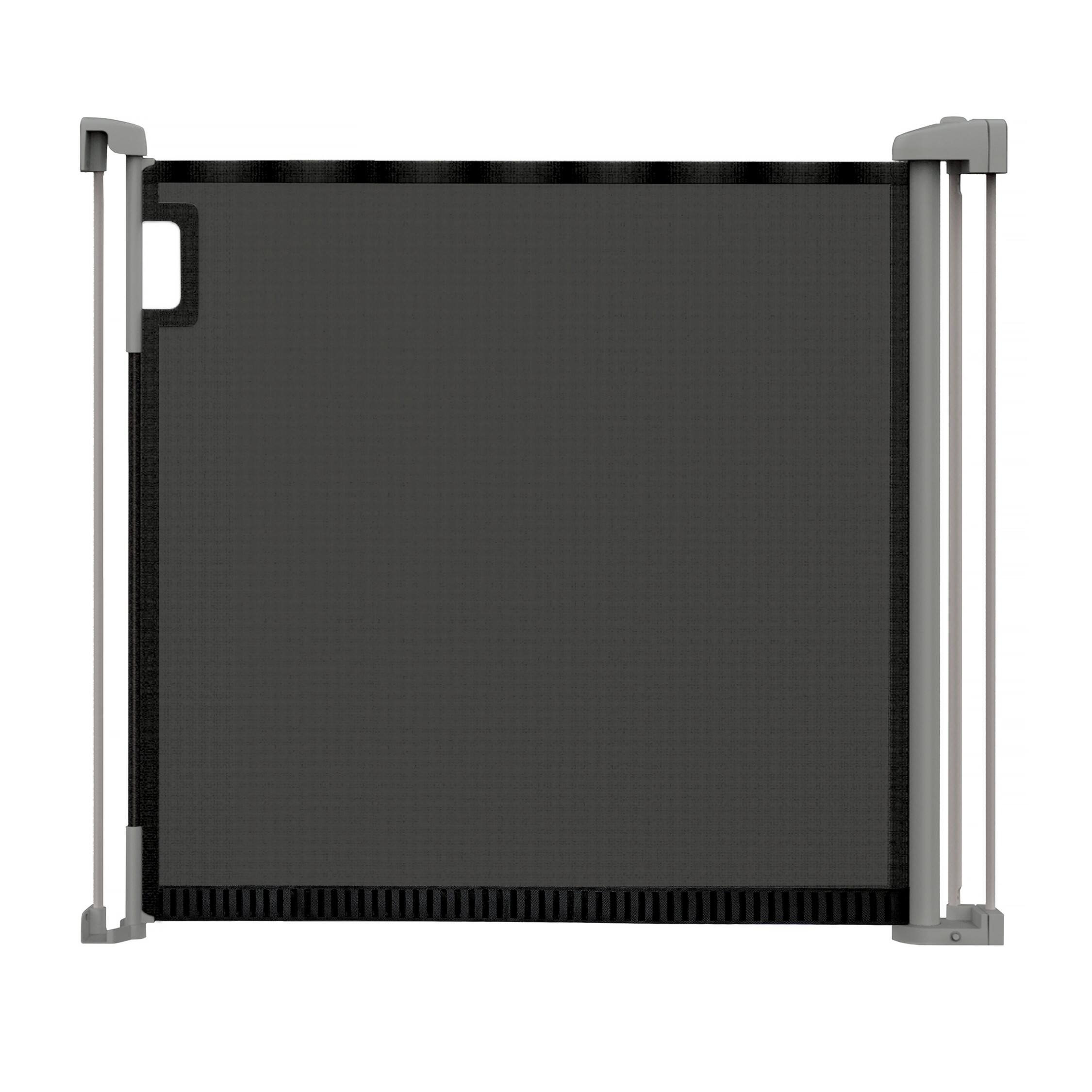 Front. Ingenuity - Summer by Ingenuity The Thruway 52W Series Pet and Baby Retractable Gate with Tuck Away Mesh, Openings up to 52" Wide - - BLACK.