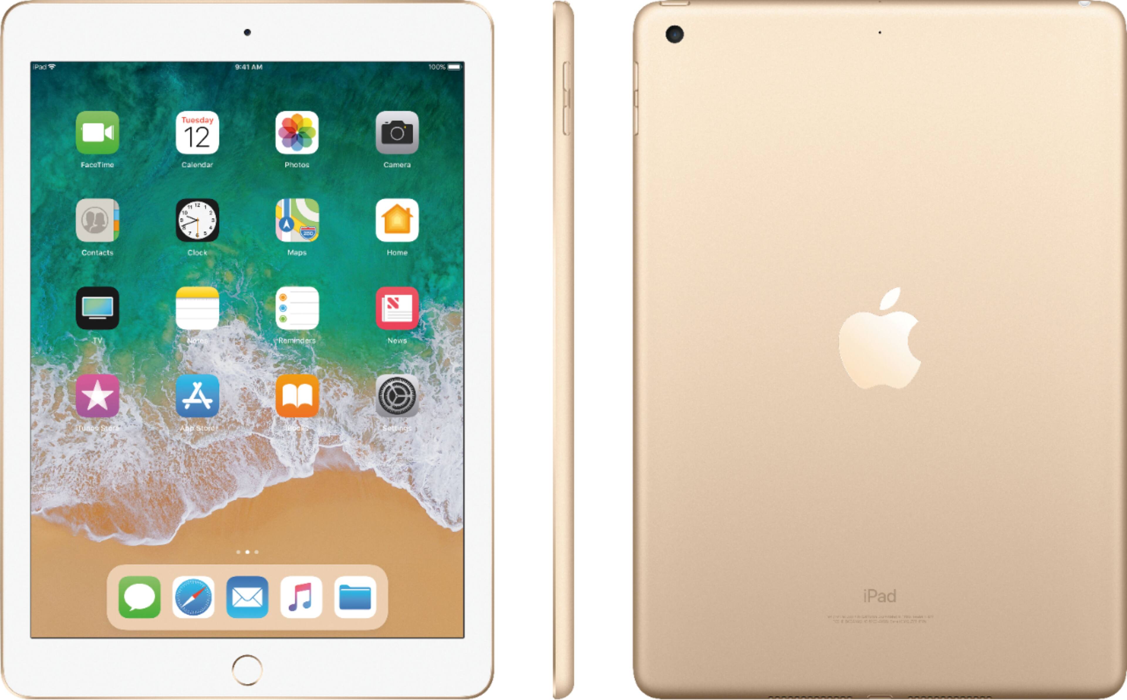 Apple Ipad 5th Generation With Wifi Cellular 128gb Gold Mpgc2ll A Best Buy