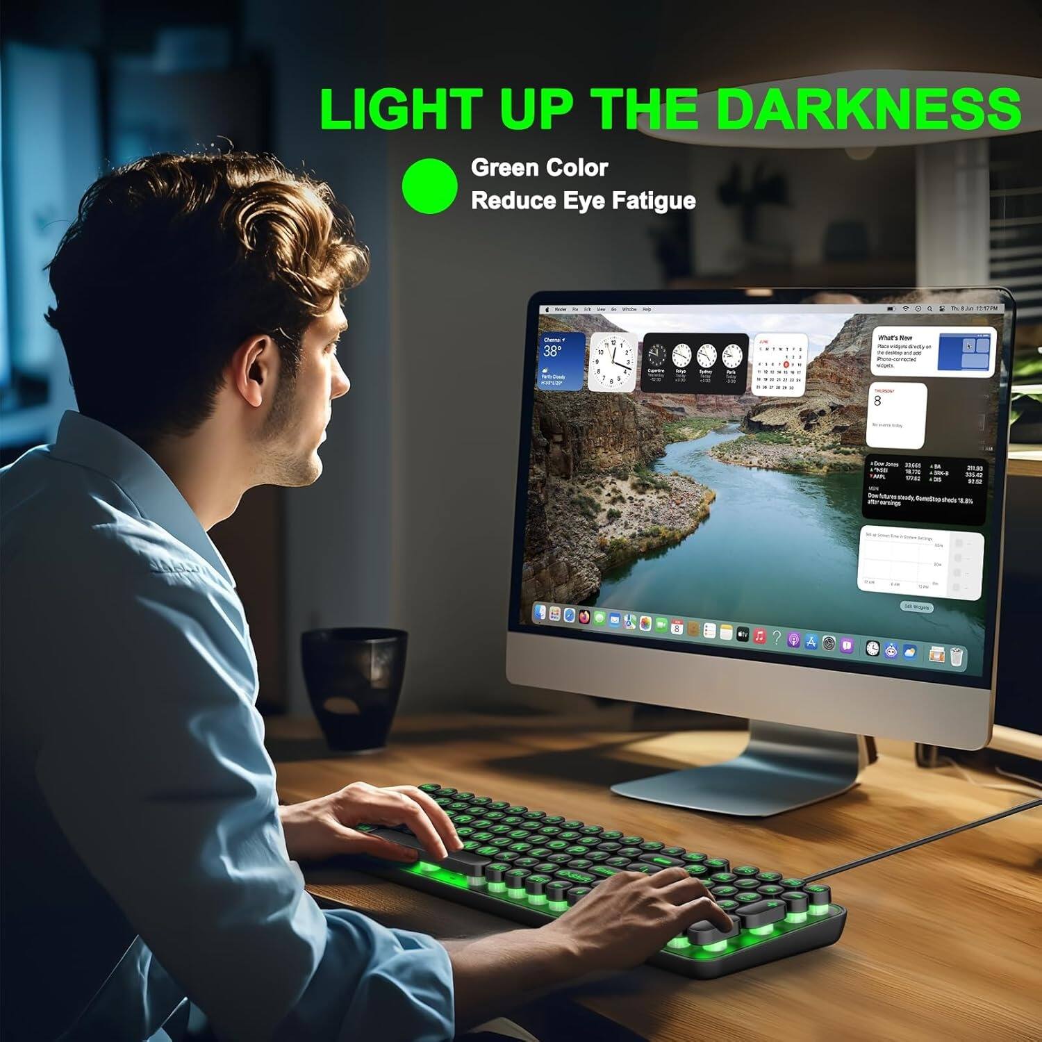 LIGHT UP THE DARKNESS

Green Color  
Reduce Eye Fatigue