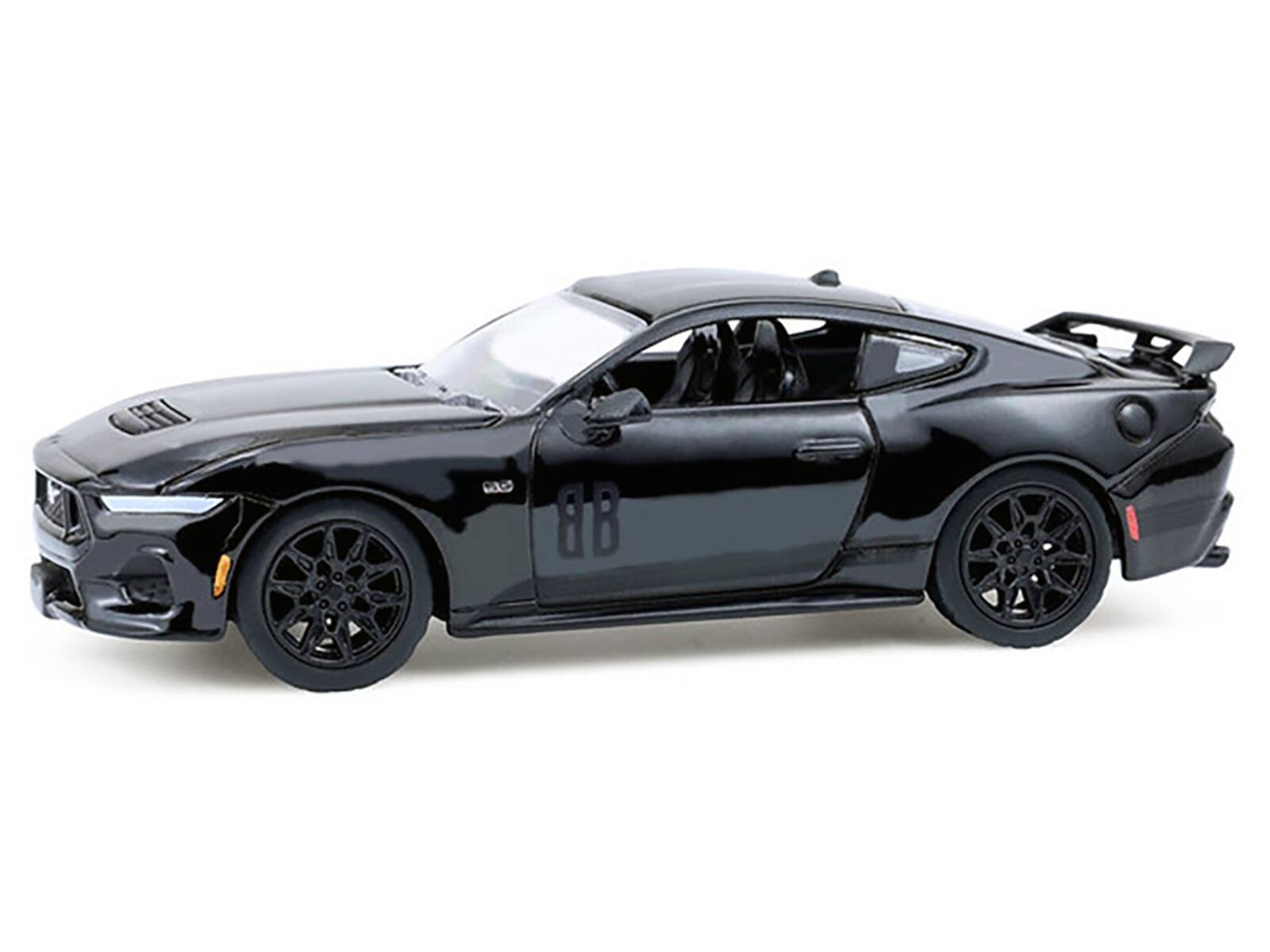 Angle. Greenlight - 2024 Ford Mustang GT Coupe Black "Black Bandit" Series 30 1/64 Diecast Model Car by Greenlight - Black.