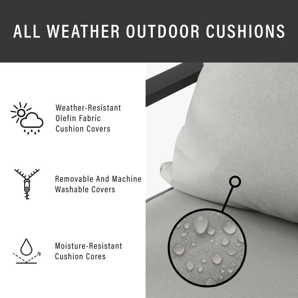 ALL WEATHER OUTDOOR CUSHIONS

- Weather-Resistant Olefin Fabric Cushion Covers
- Removable And Machine Washable Covers
- Moisture-Resistant Cushion Cores