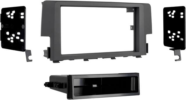 Front. Metra - Dash Kit for Select 2016-2021 Honda Civic DIN - Matte Black.
